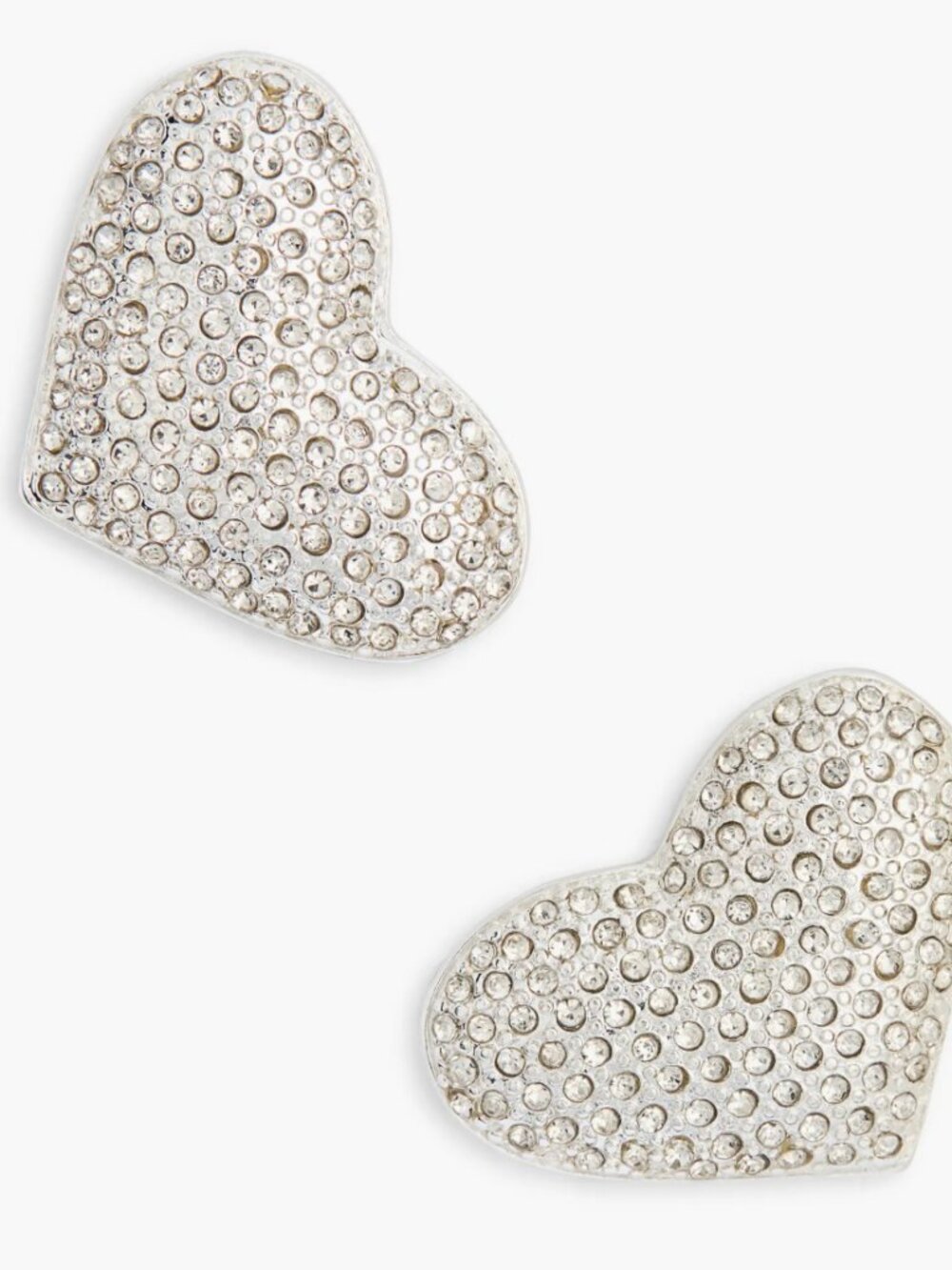 Pavé Crystal Heart Stud Earrings NWT